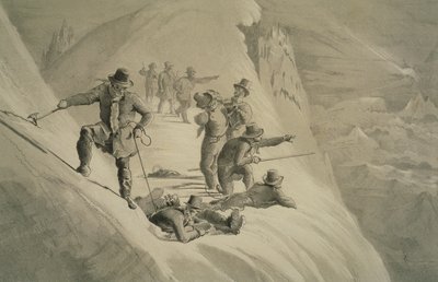 At beundre udsigten, fra ti scener i den sidste opstigning af Mont Blanc, inklusive fem udsigter fra topmødet, af J.D.H. Browne, udgivet 1853 af English School